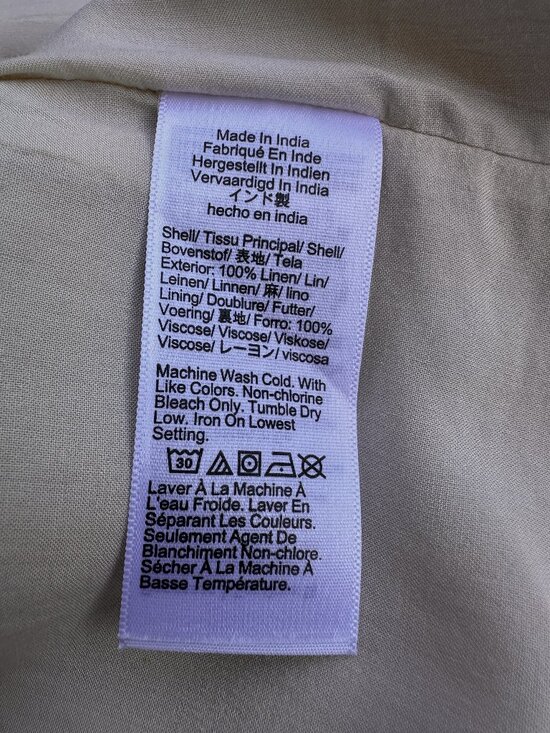 J.Crew Linen Button-front Fitted Vest | Natural-Tan | Sz-12 | Very Good Condit - Picture 11 of 12